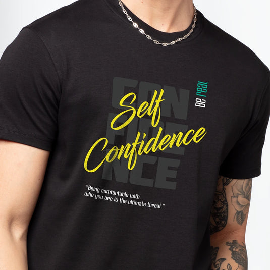 Self Confidence Graphic Printed Men's Black T-Shirt