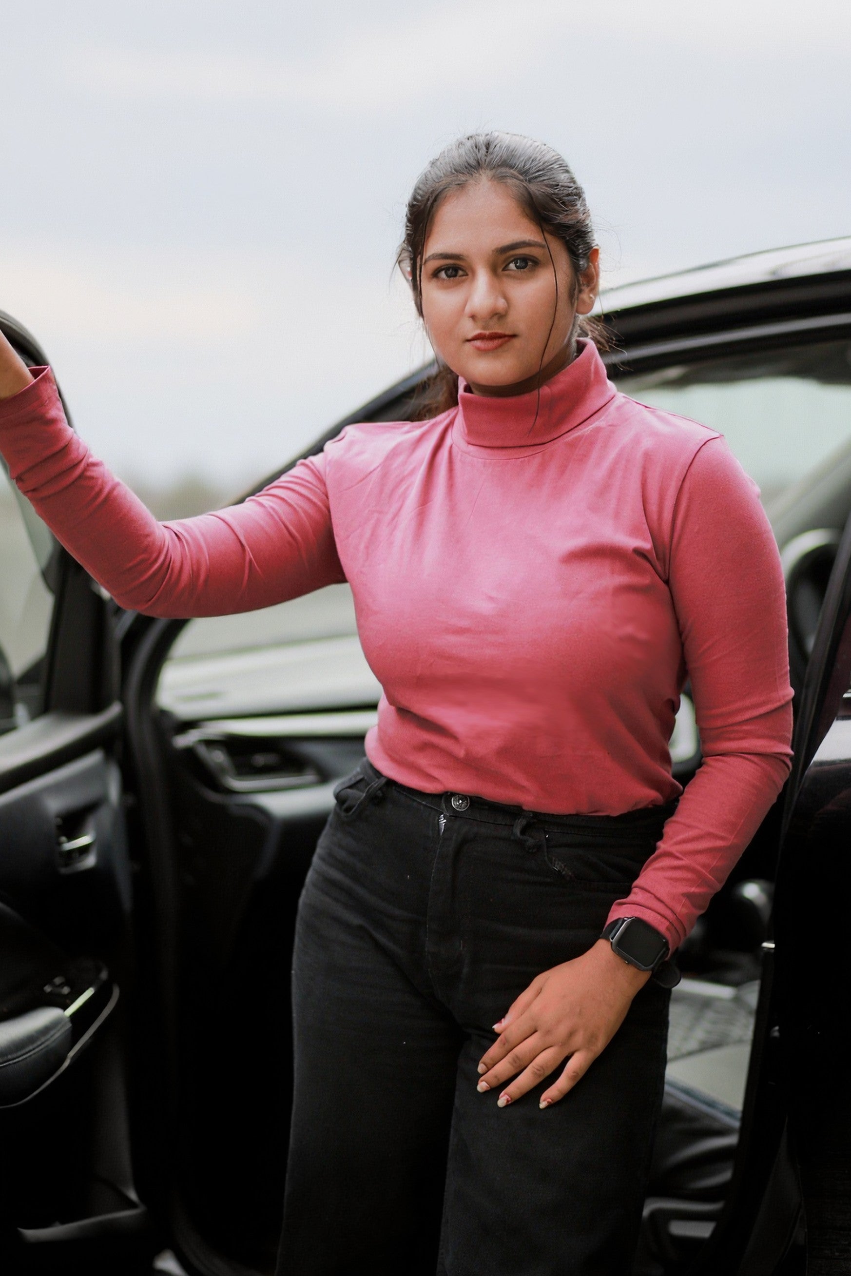 Single Jersey Turtle Neck - Onion Pink