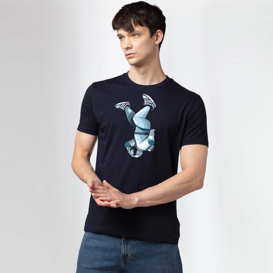 Space Man Graphic Printed Regular Fit T-Shirt for Men