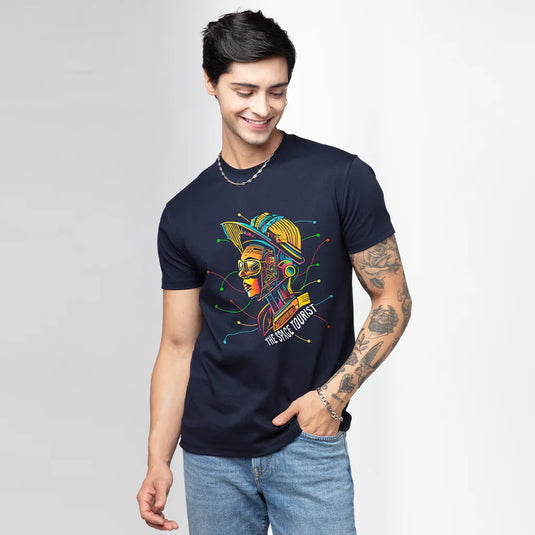 Space Tourist Men's Graphic Photo Printed T-Shirt