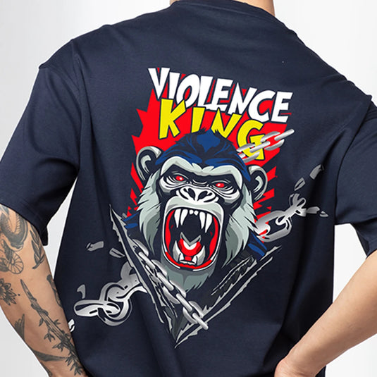 Violence King Men's Graphic Print Oversized T-Shirt