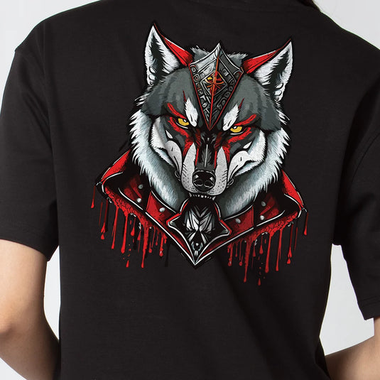 WereWolf Women Black Oversized Graphic Printed T-Shirts