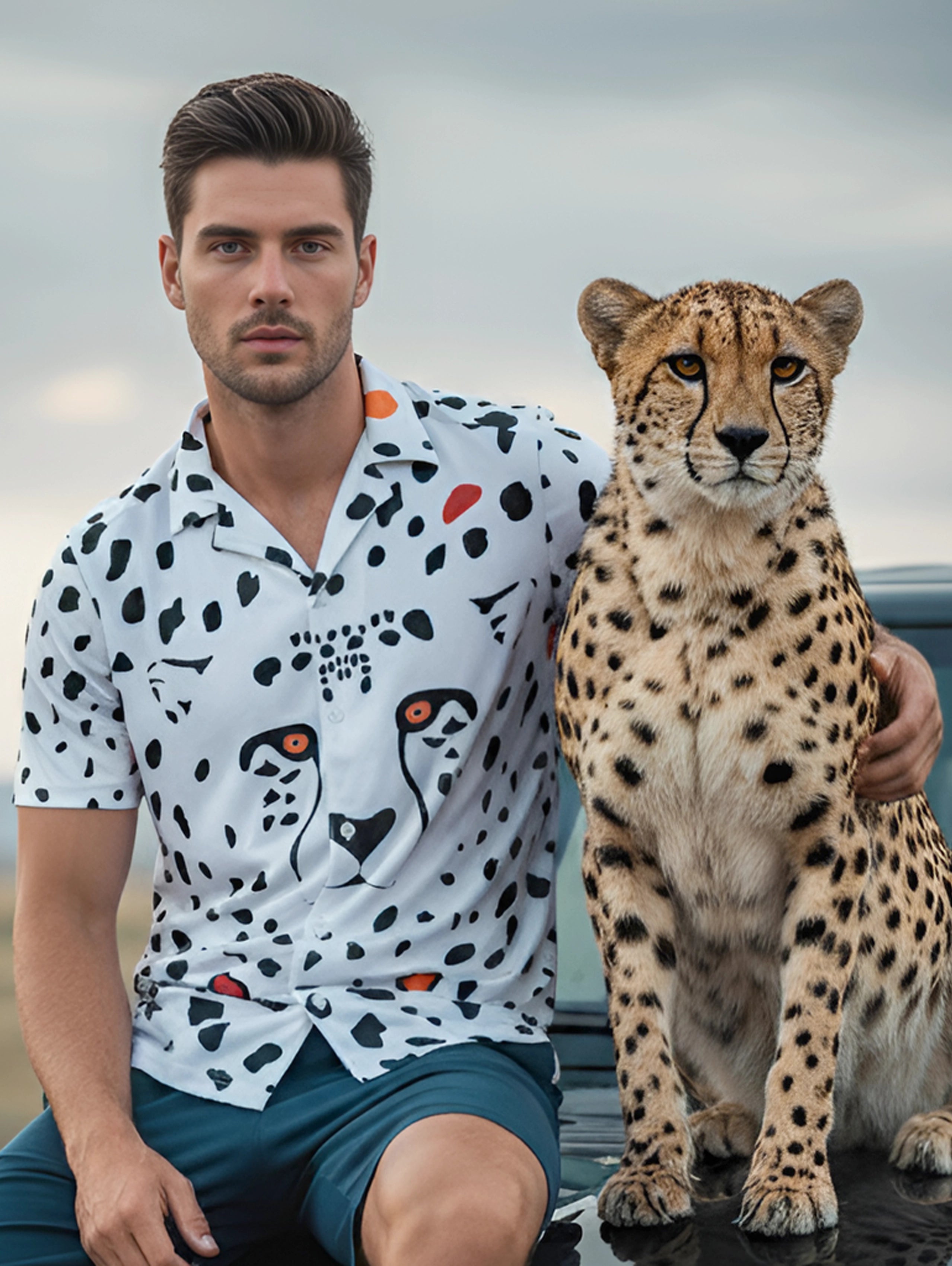 Wild Safari Cuban Collar Shirt