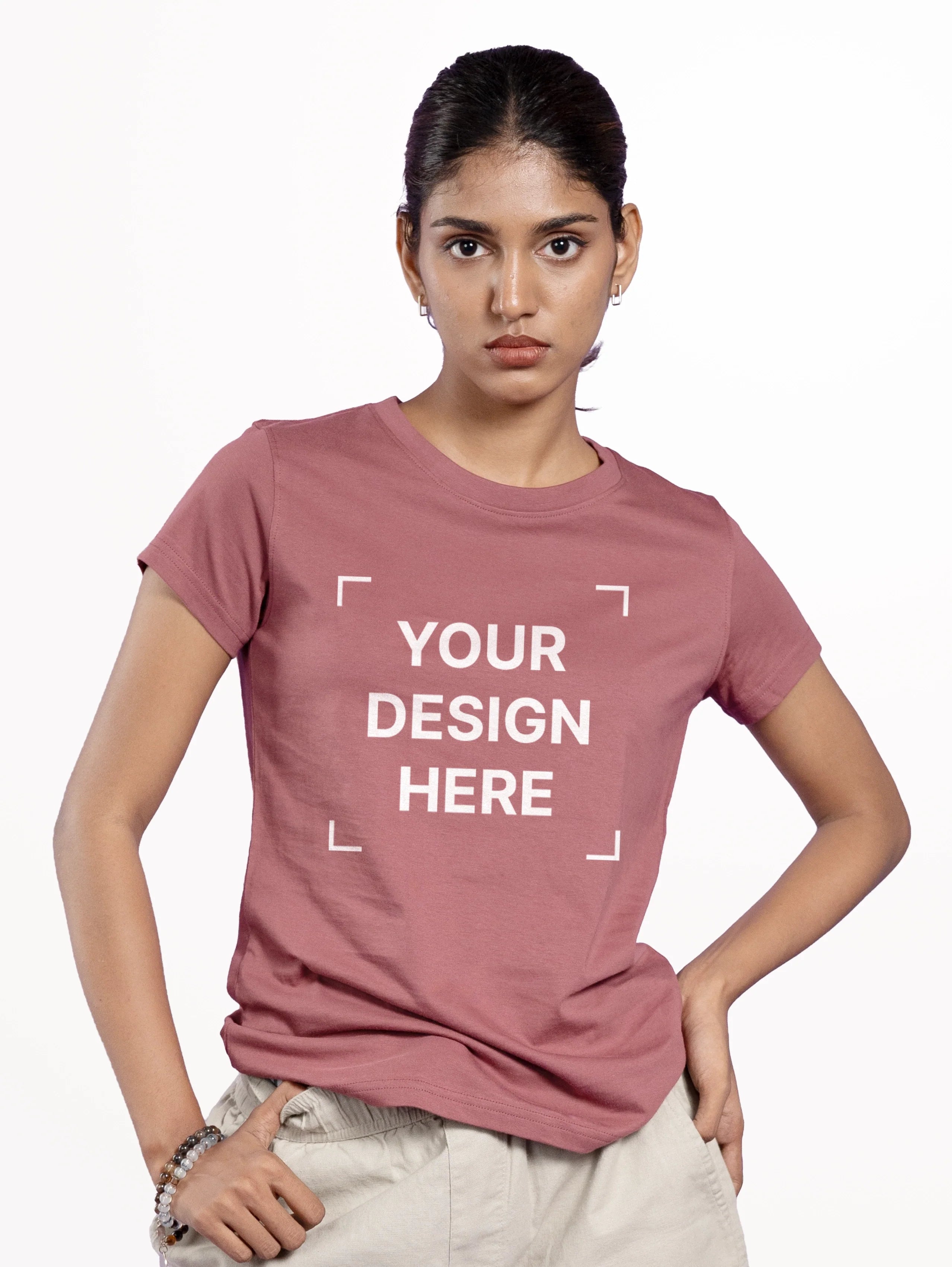 Women's Core Cotton Half Sleeve T-Shirt - Dusty Pink