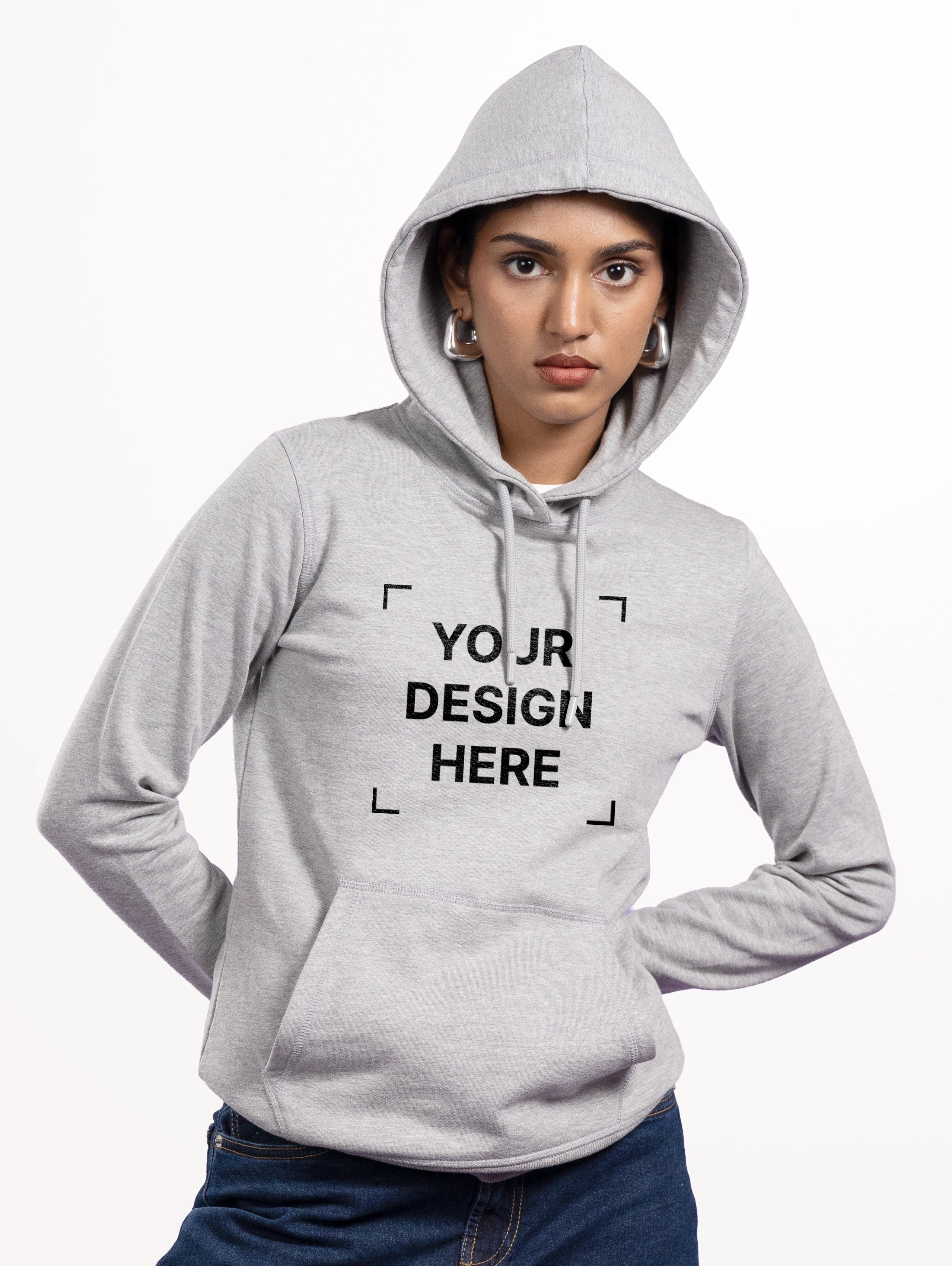 Custom Women's Classic Pullover Hoodie - Grey Melange
