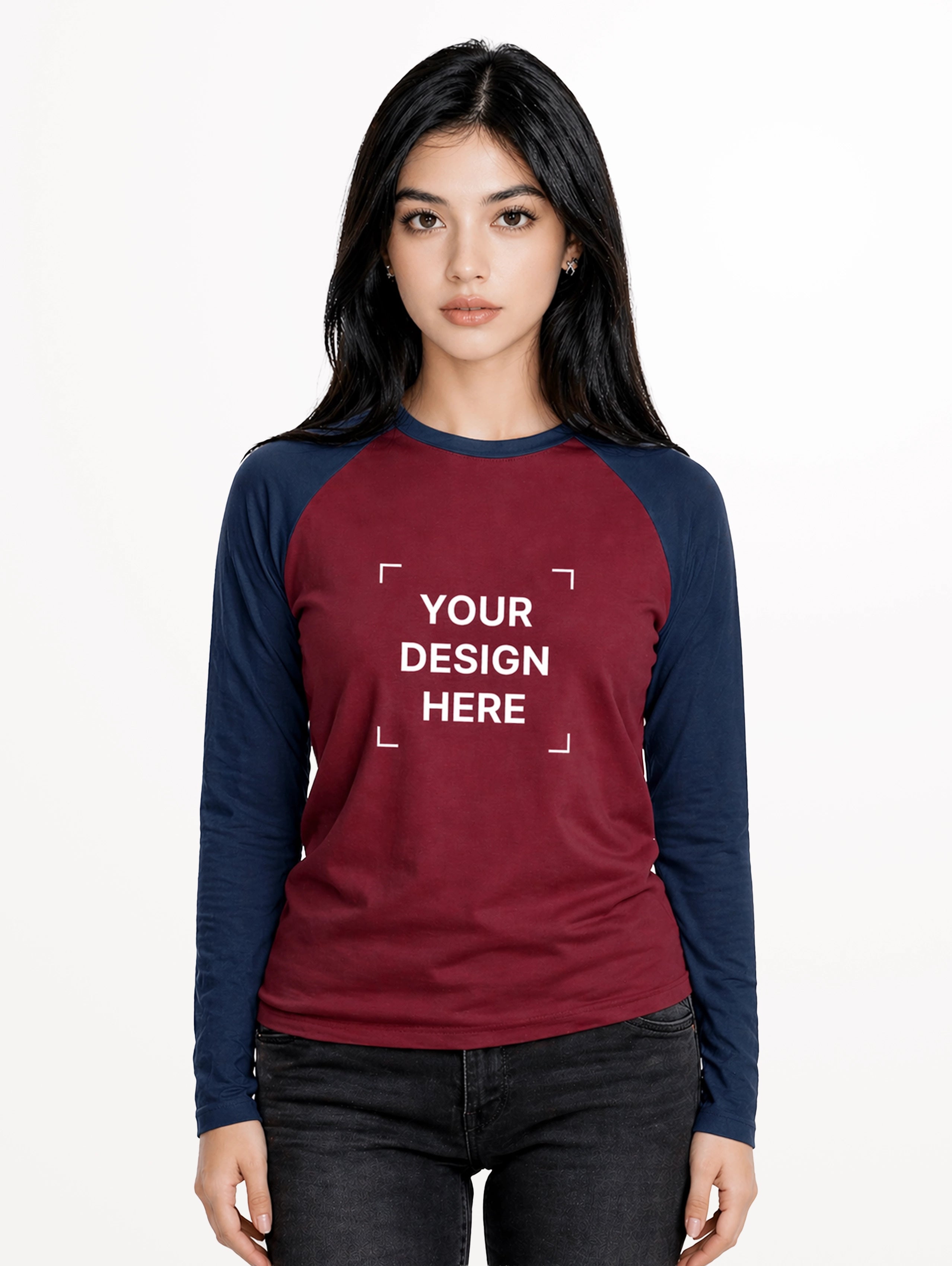 Women's Raglan Full Sleeve T-Shirt - Maroon
