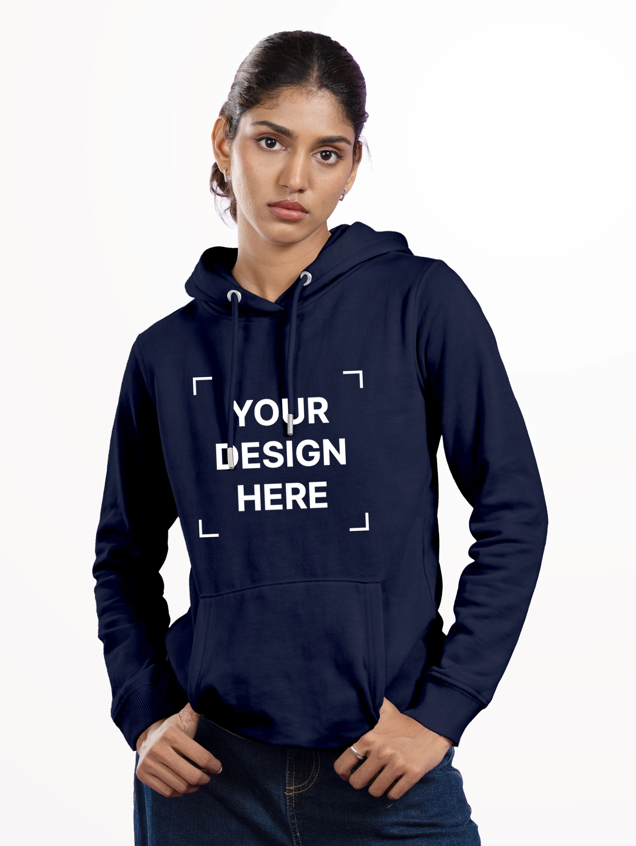Women's Blend Pullover Hoodie - Navy Blue