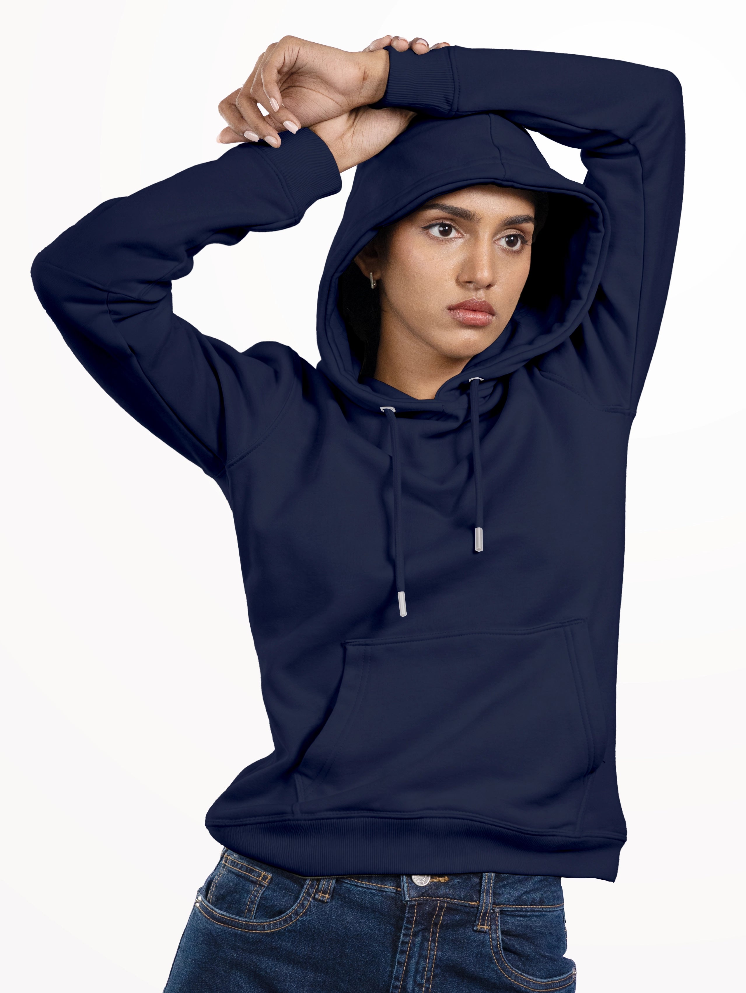 Women's Blend Pullover Hoodie - Navy Blue