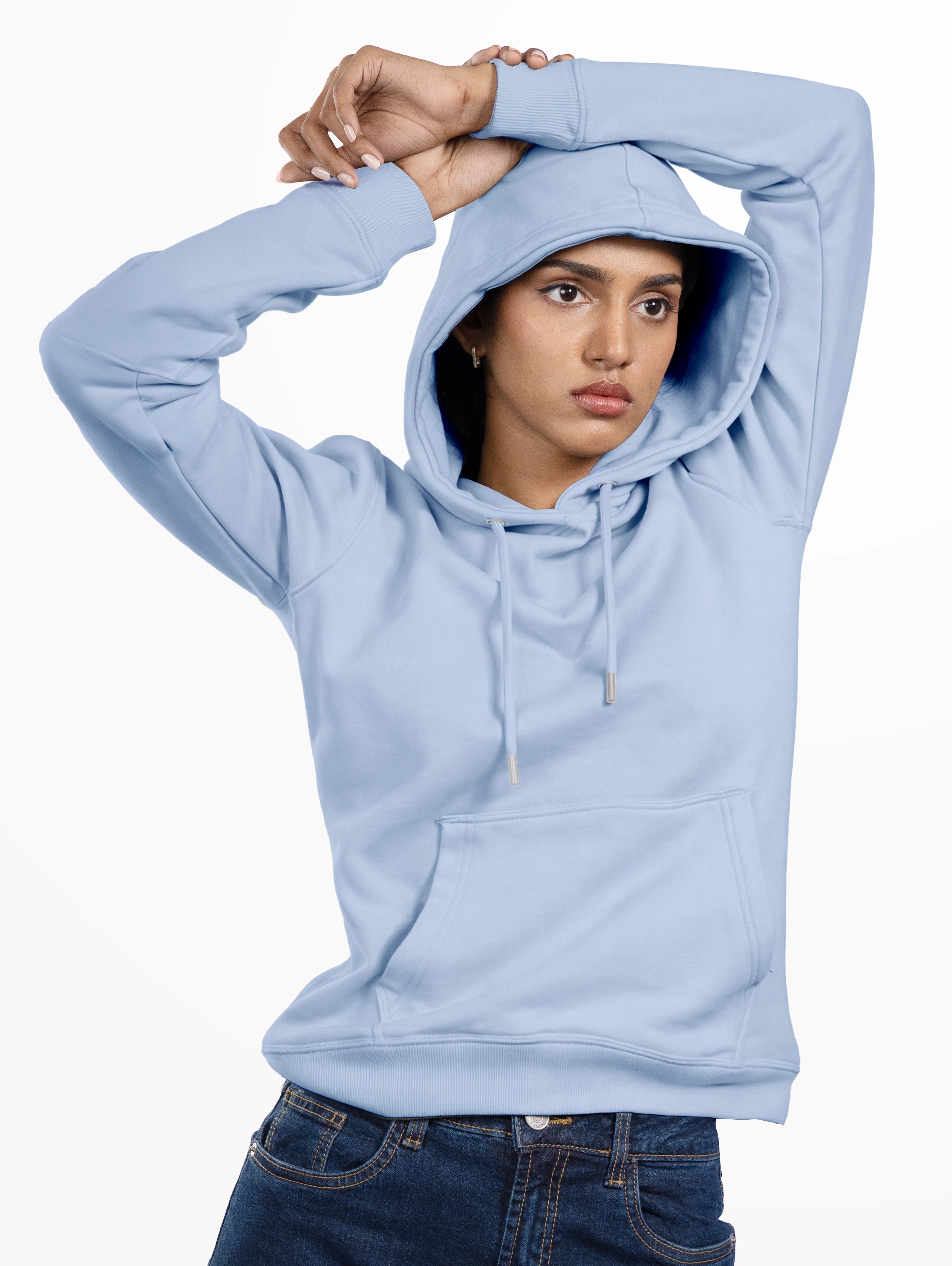 Women's Blend Pullover Hoodie - Sky Blue