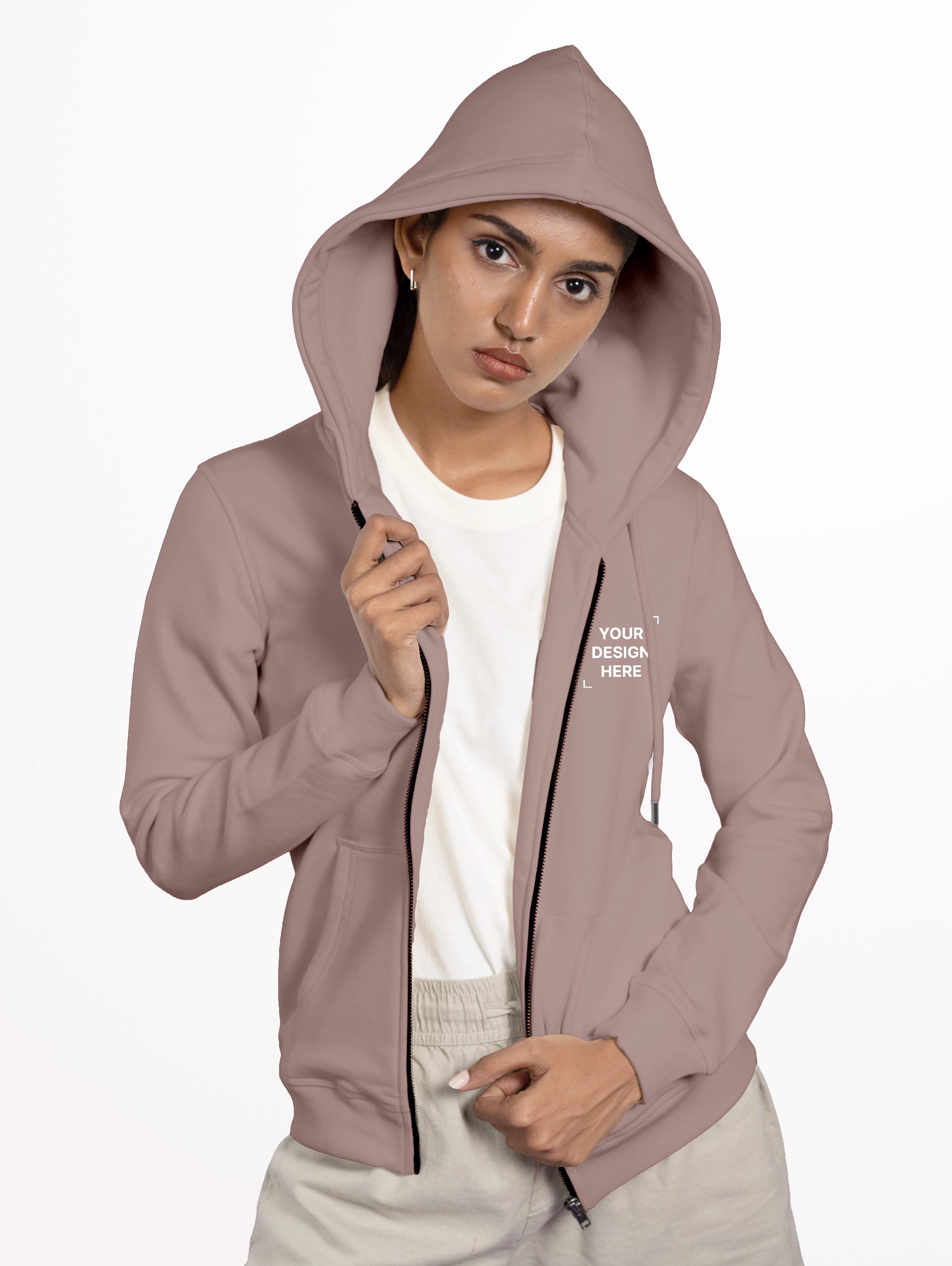 Women's Blend Zipper Hoodie - Orchid