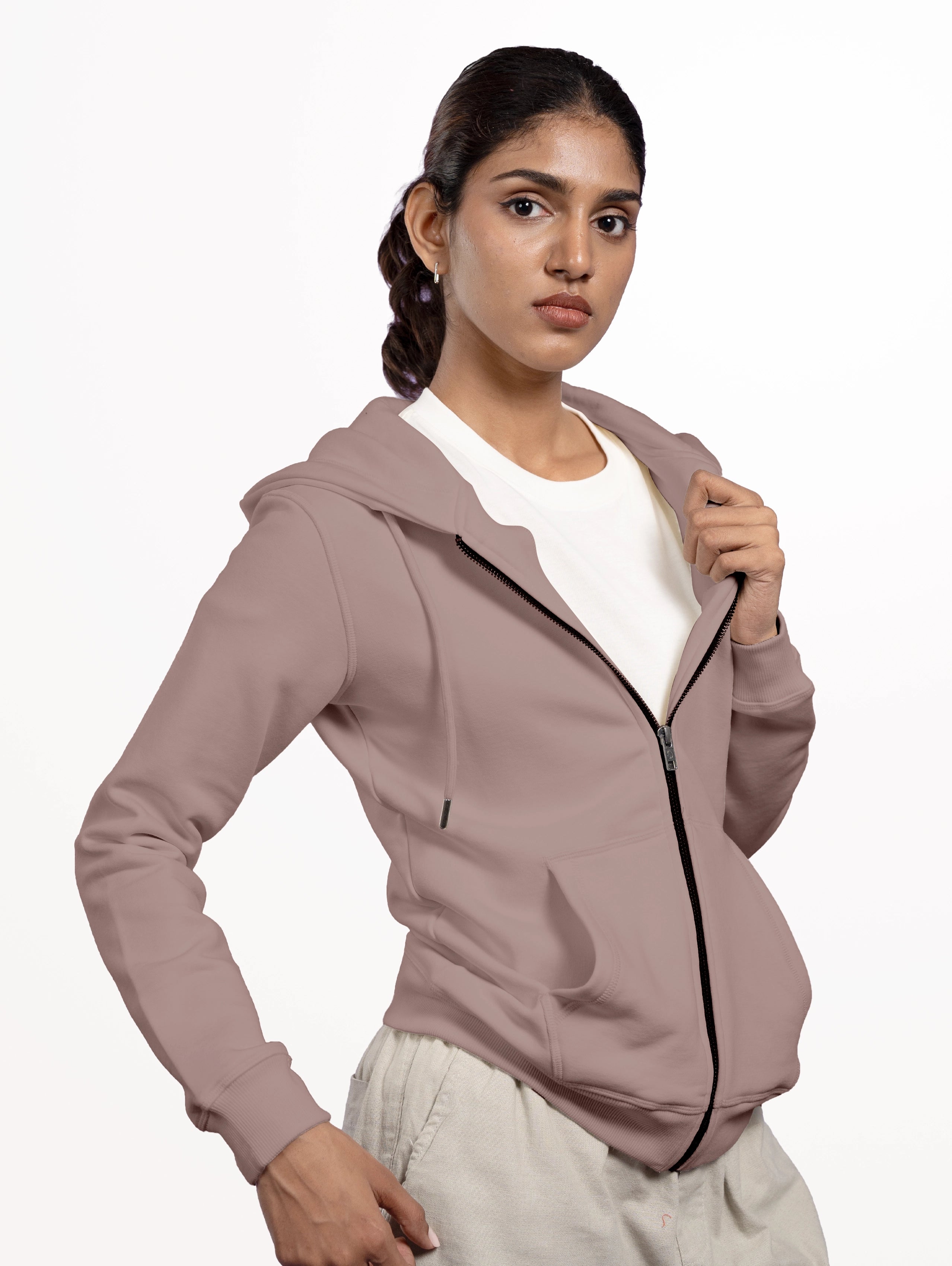 Women's Blend Zipper Hoodie - Orchid