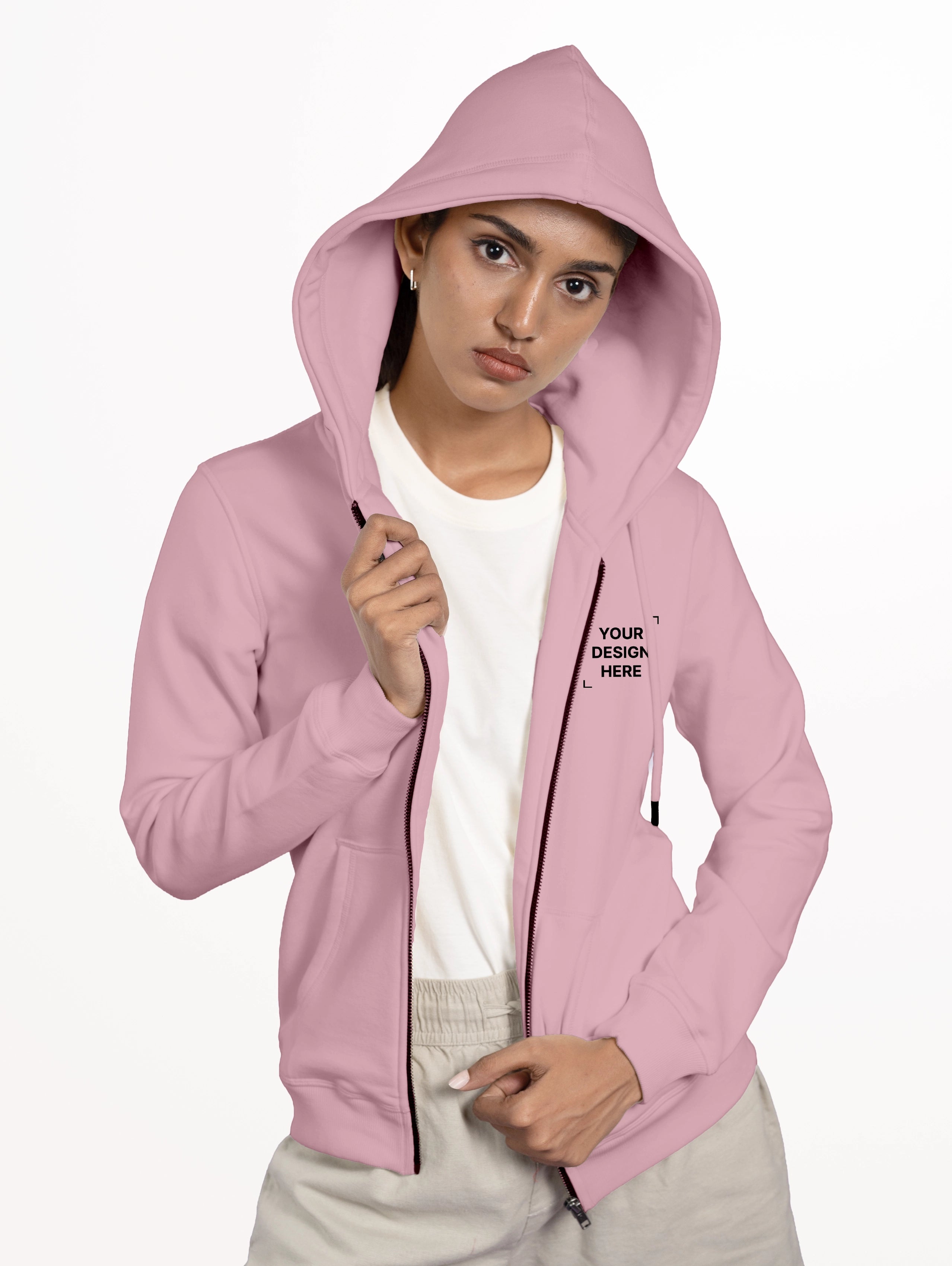 Women's Blend Zipper Hoodie - Woodrose