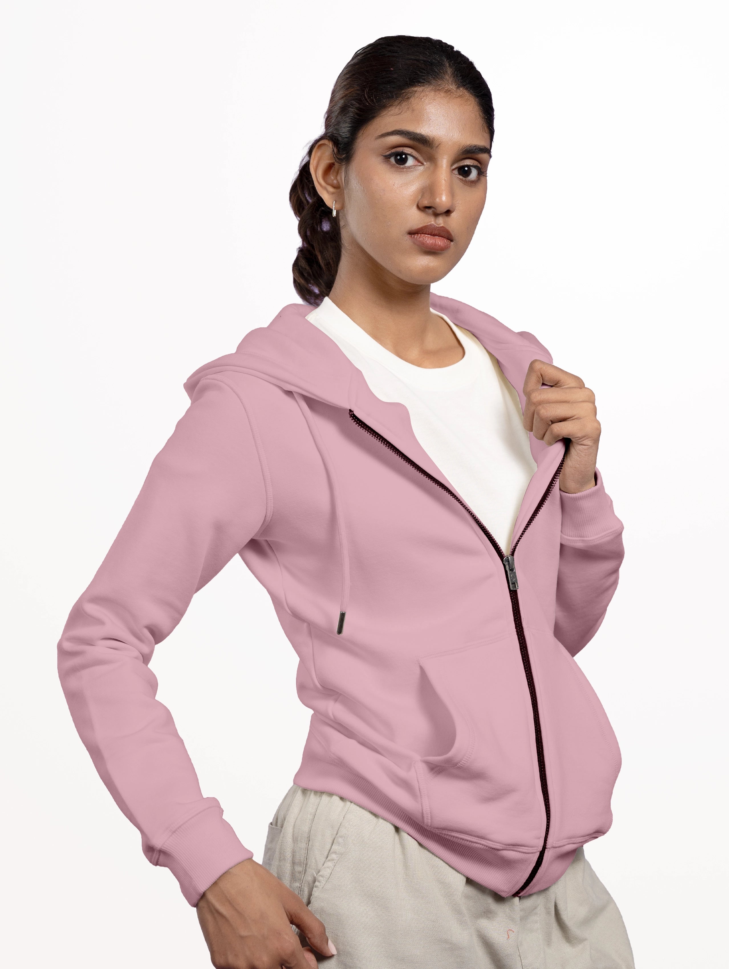 Women's Blend Zipper Hoodie - Woodrose