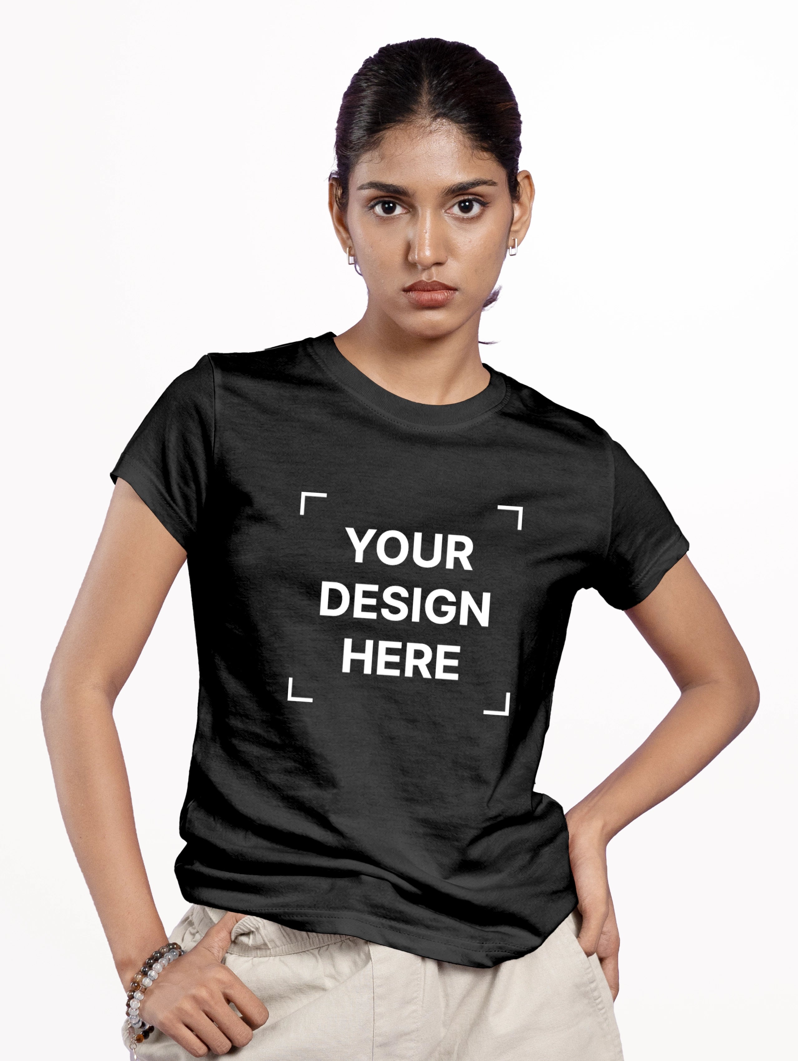 Women's Core Cotton Half Sleeve T-Shirt - Black