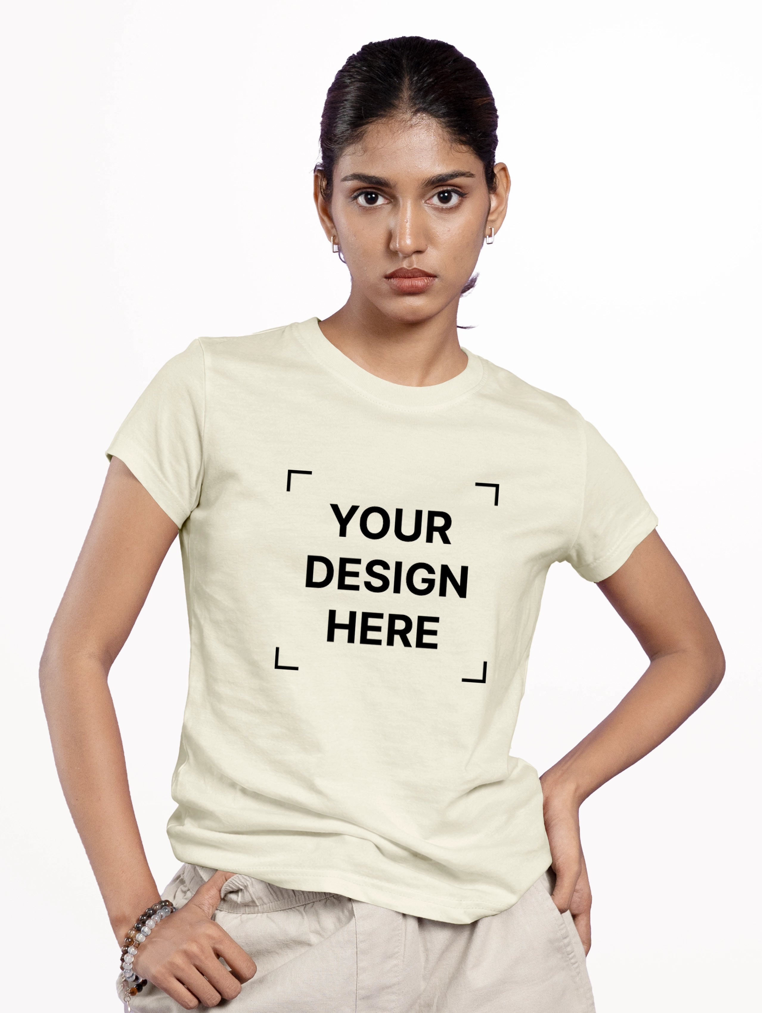 Women's Core Cotton Half Sleeve T-Shirt - Off White