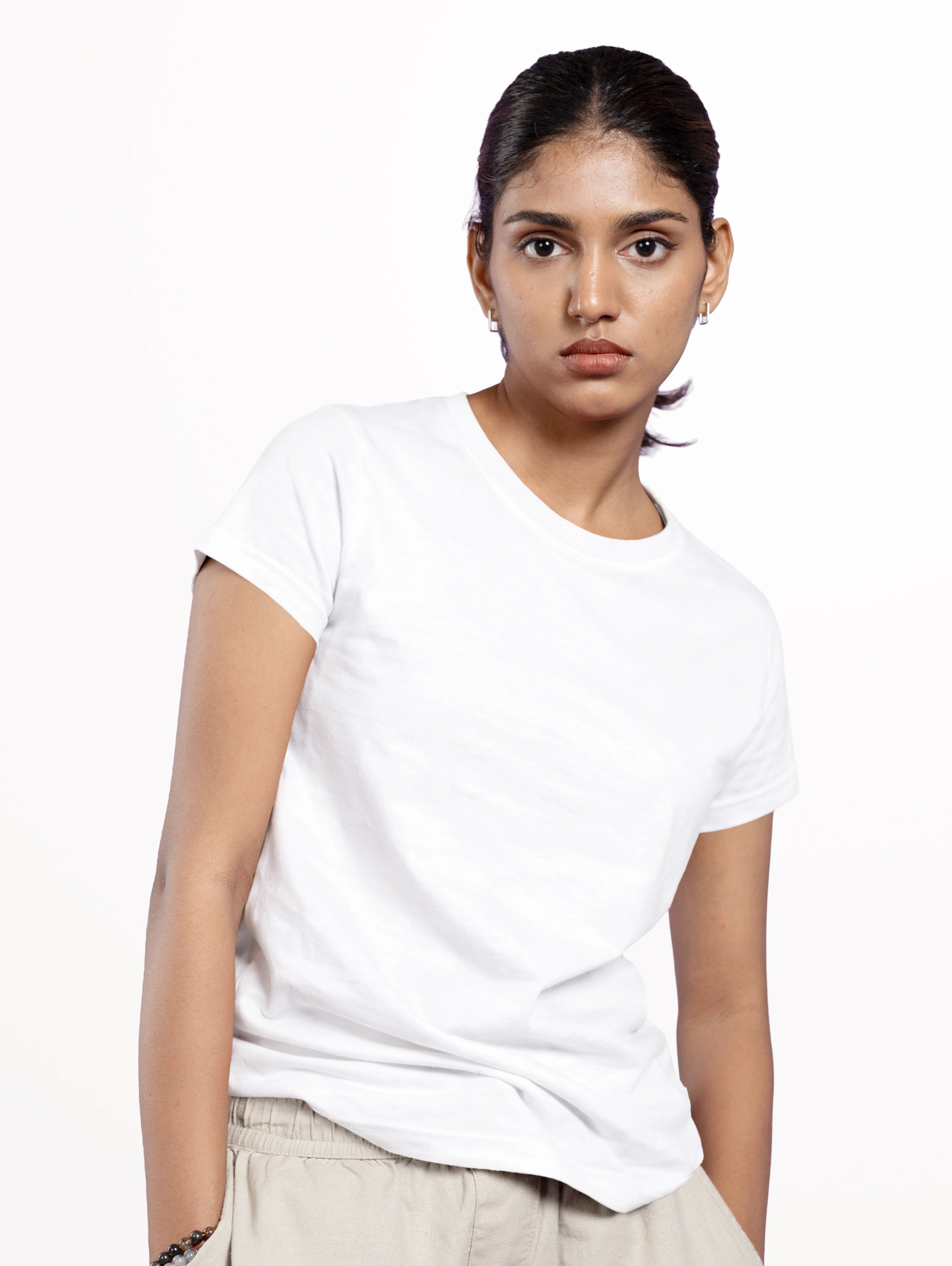 Women's Core Cotton Half Sleeve T-Shirt - White