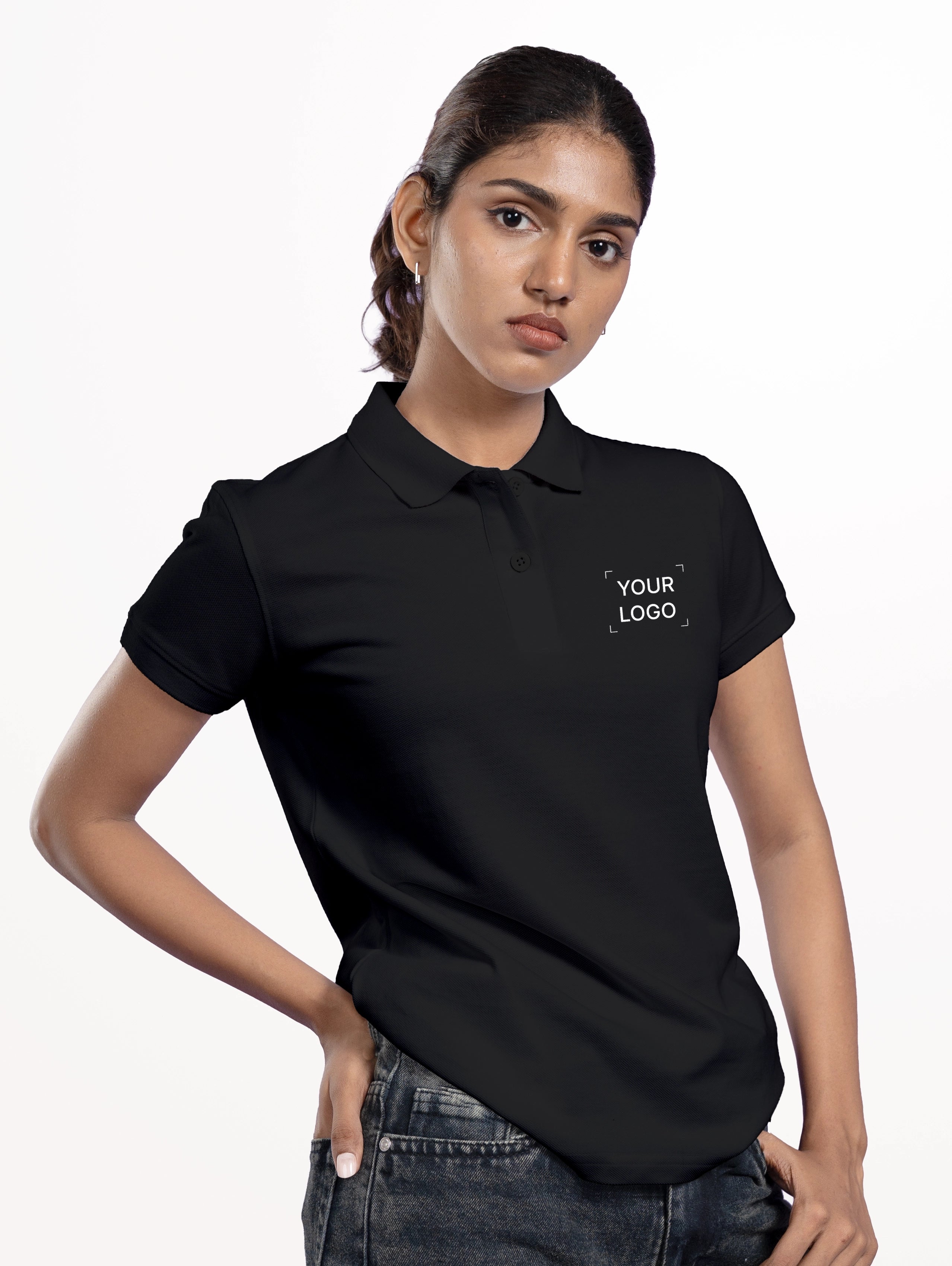 Women's Cotton Polo - Black