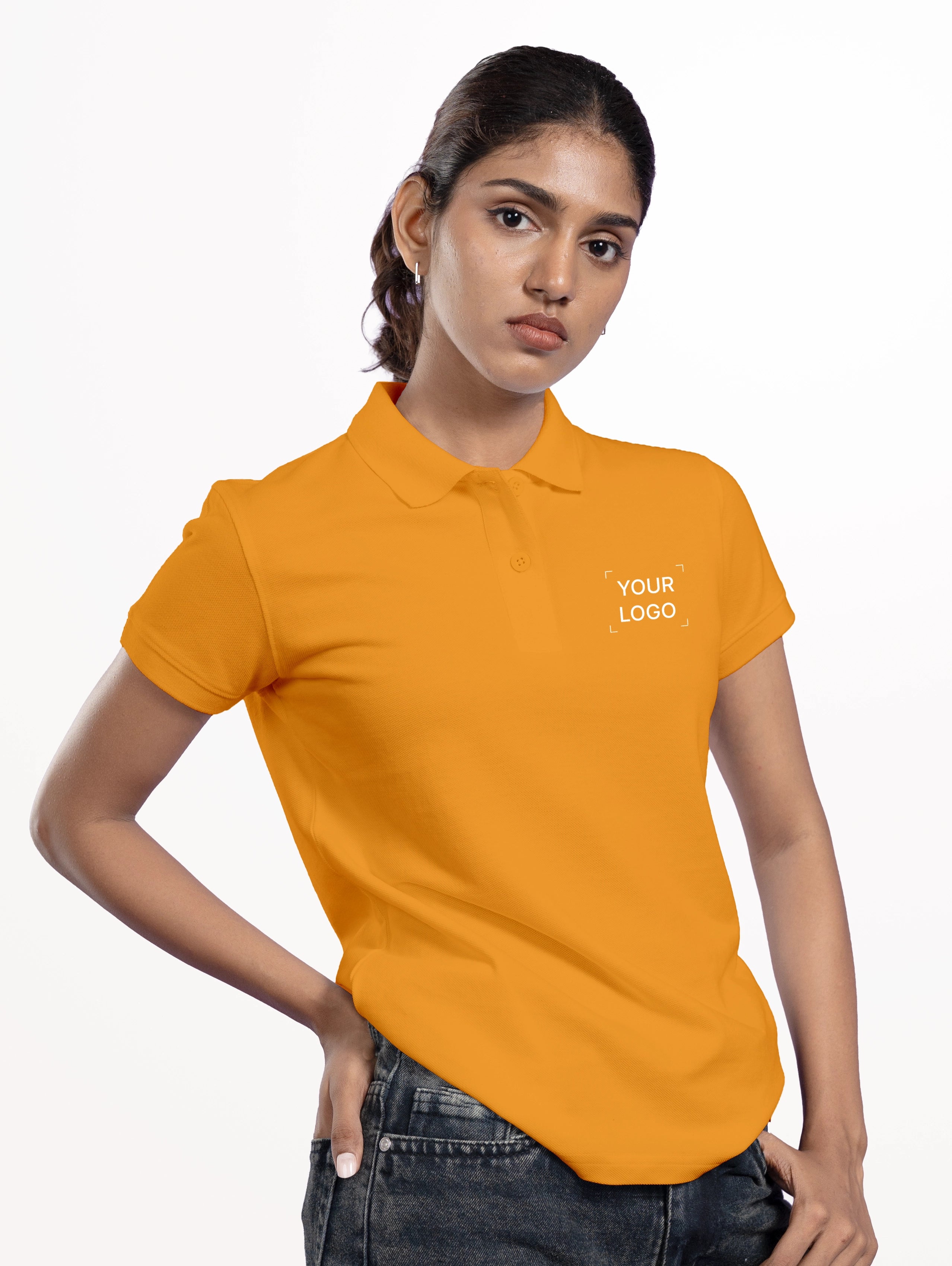 Women's Cotton Polo - Mustard Yellow