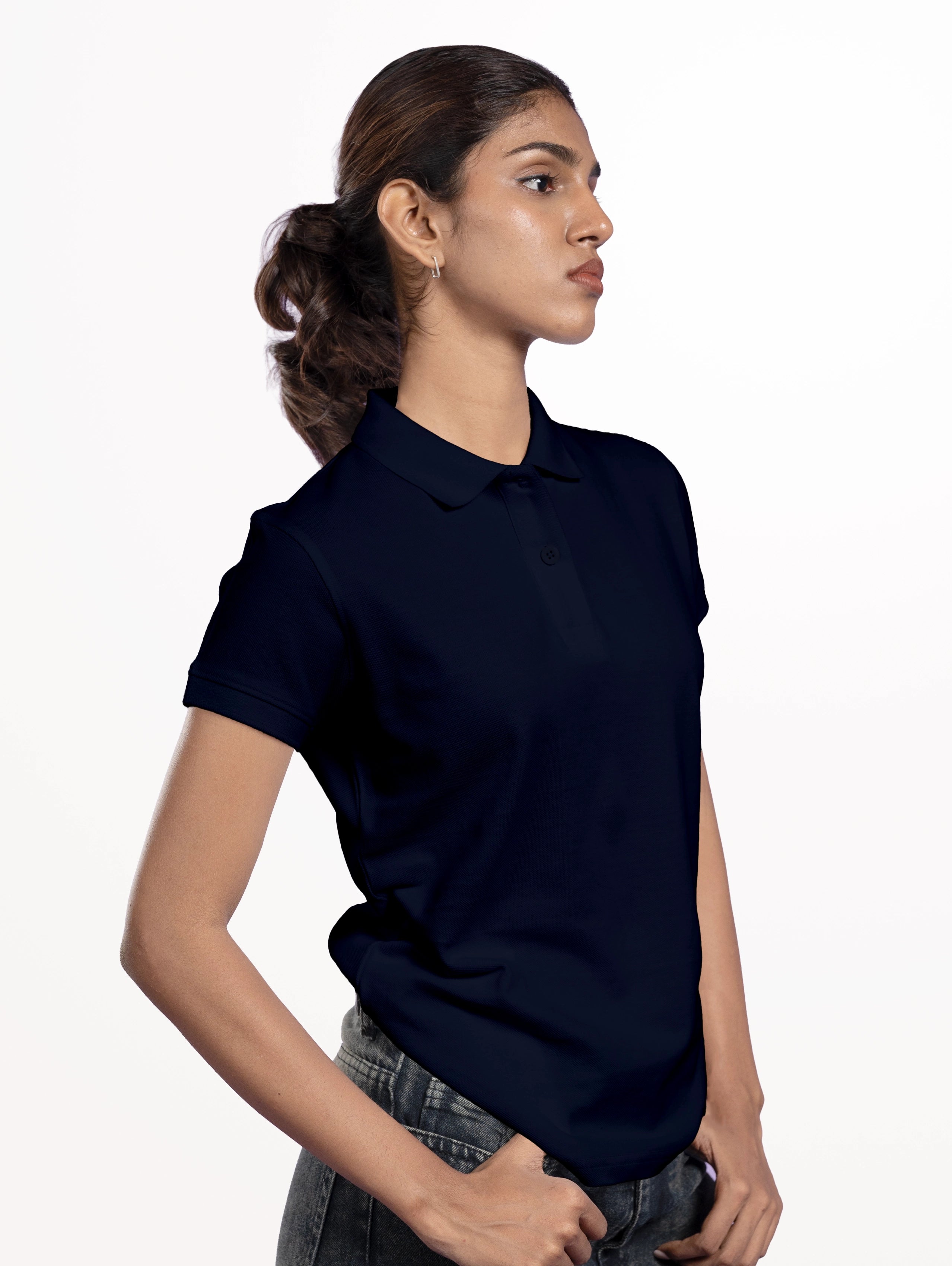 Women's Cotton Polo - Navy