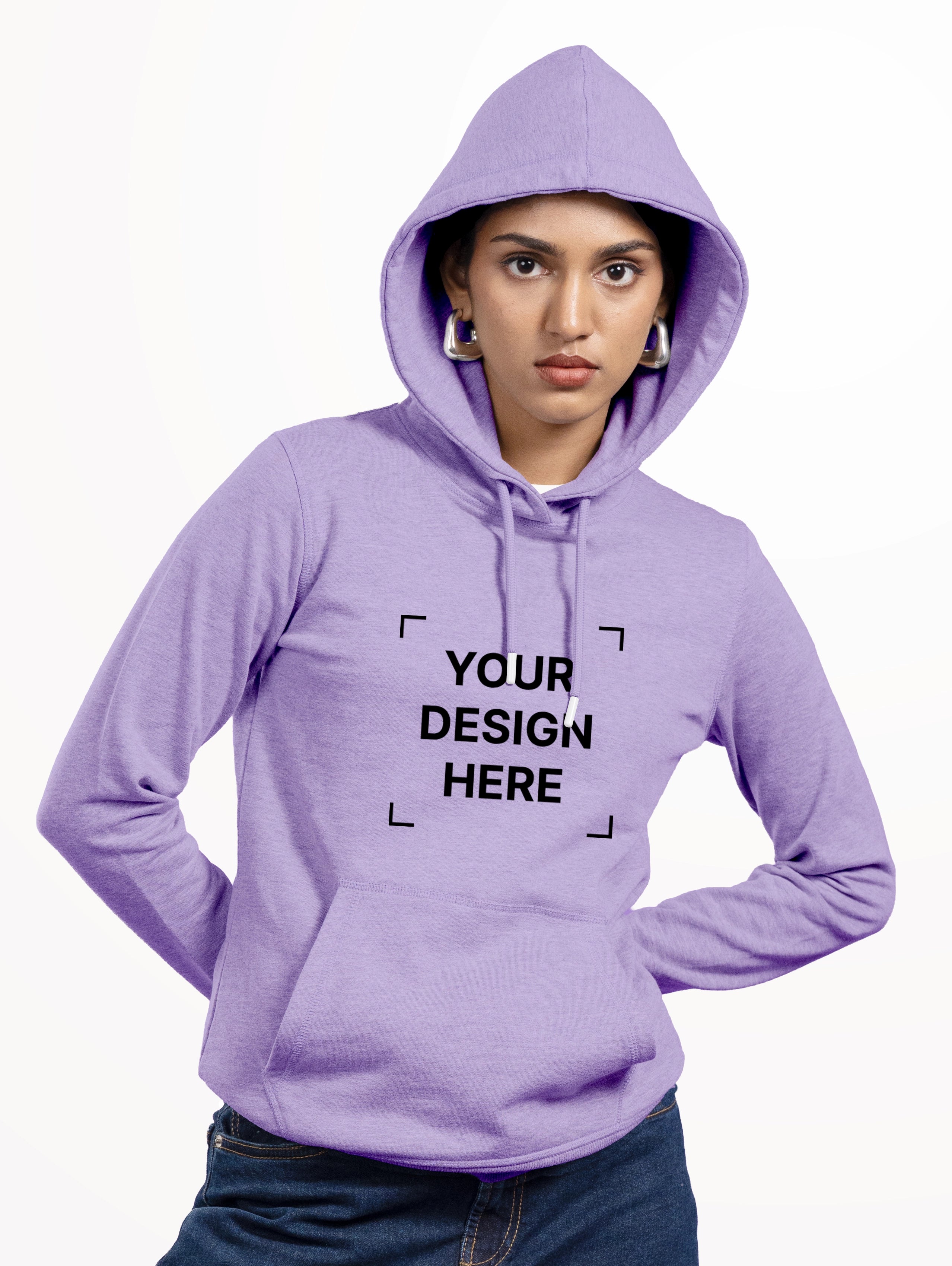Women's Cotton Pullover Hoodie - Lavender