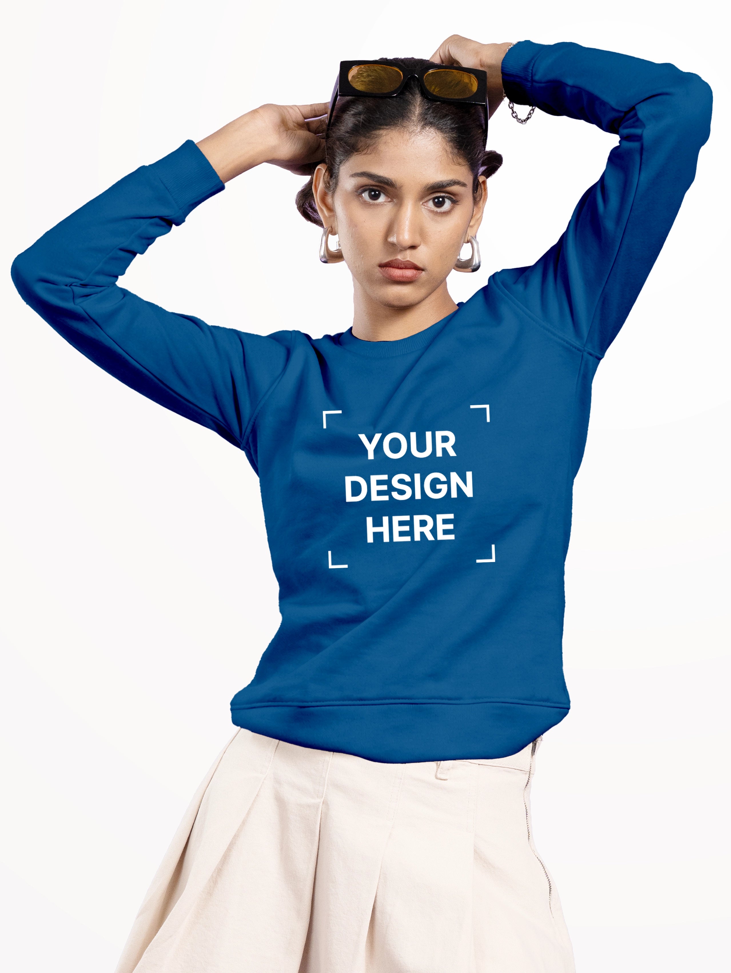 Women's Cotton Sweatshirt - Diesel Blue