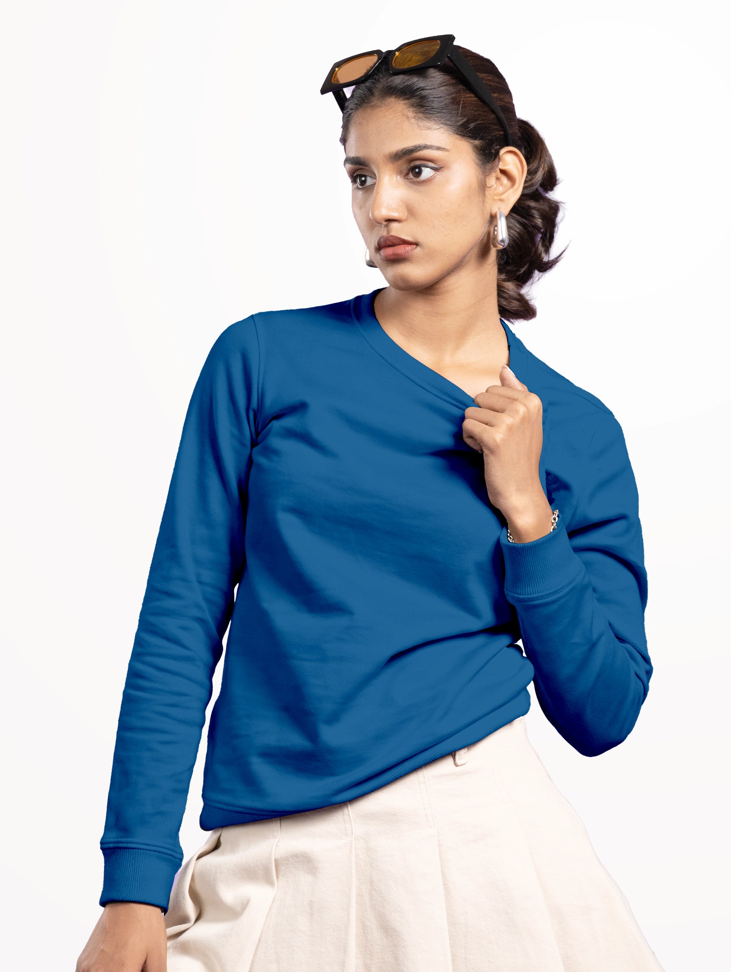 Women's Cotton Sweatshirt - Diesel Blue