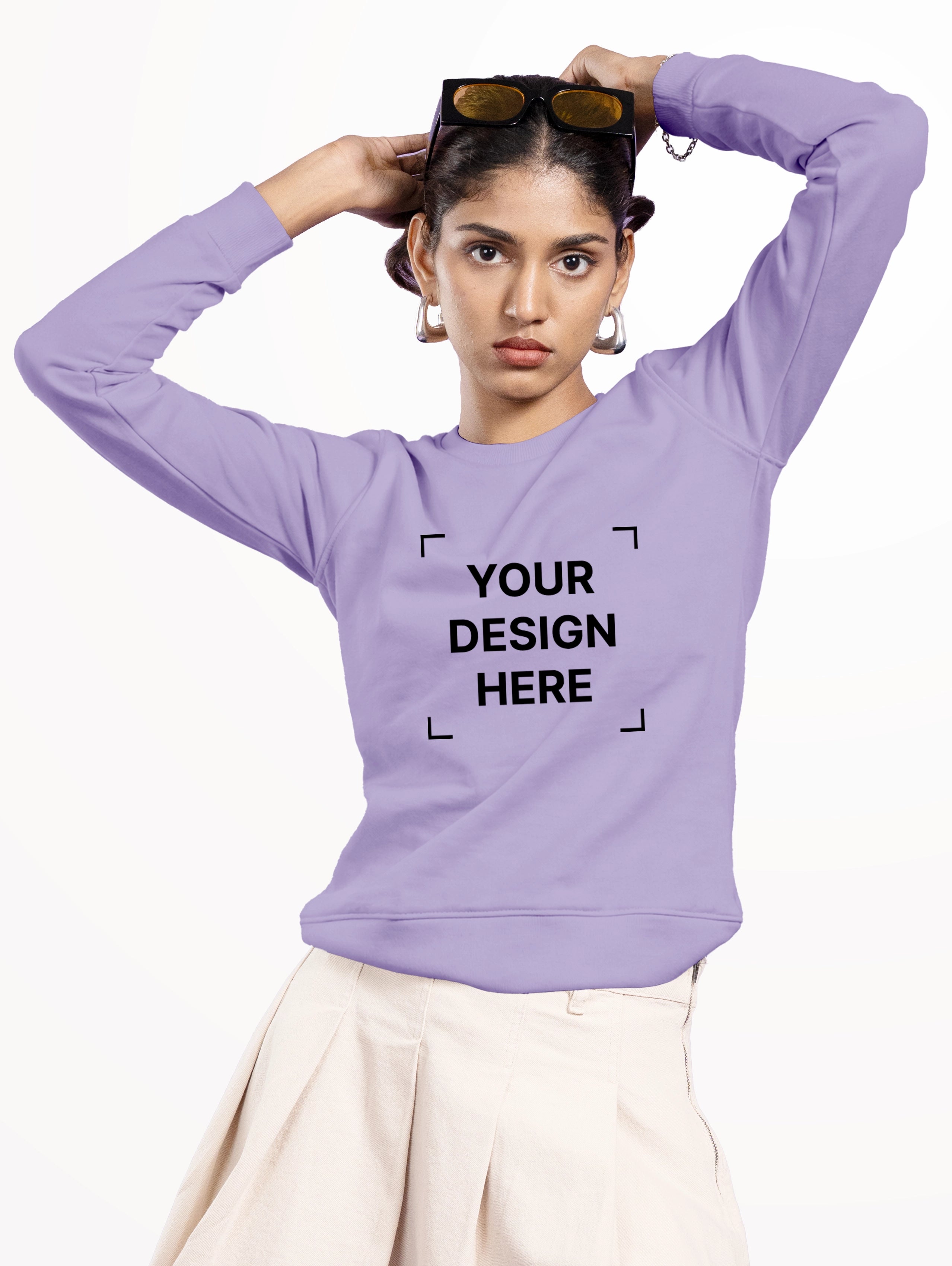 Women's Cotton Sweatshirt - Lavender