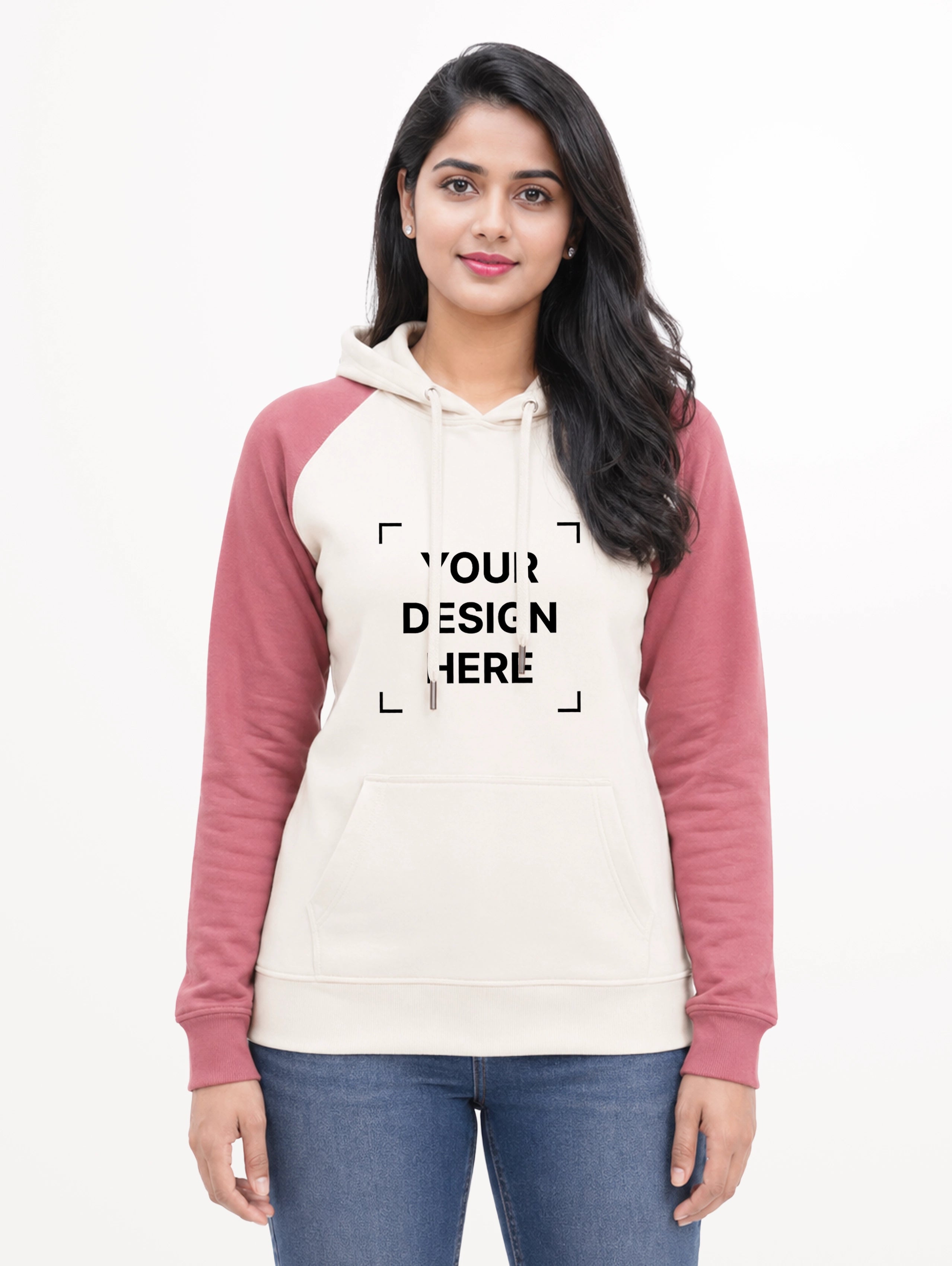 Women's Raglan Sleeve Blend Pullover Hoodie - Off-White