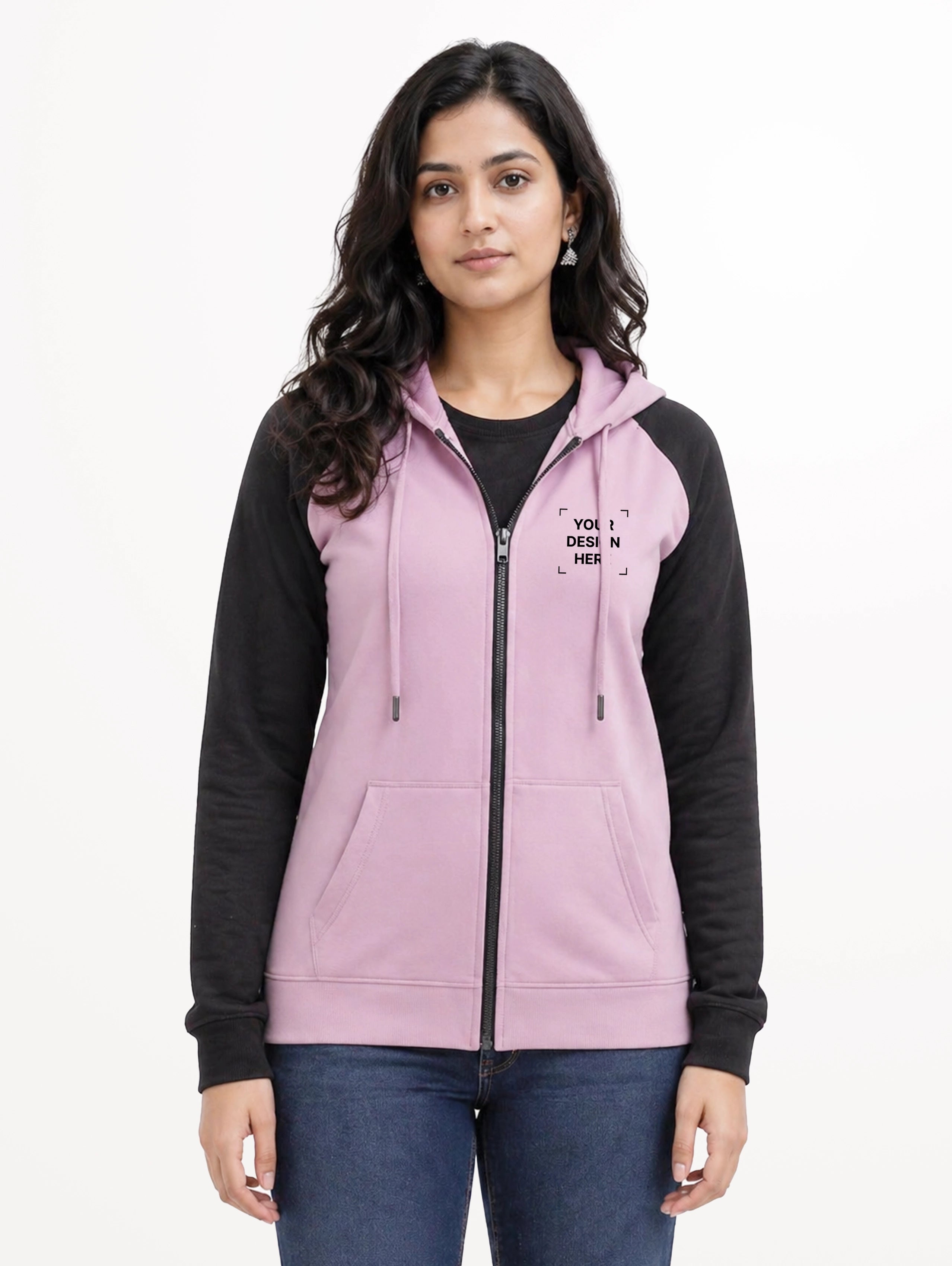 Women's Raglan Sleeve Blend Zipper Hoodie - Woodrose
