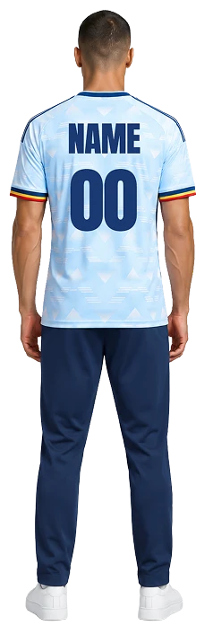 Back view of custom cricket jersey showing player name and number