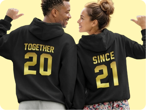 Custom hoodie couple